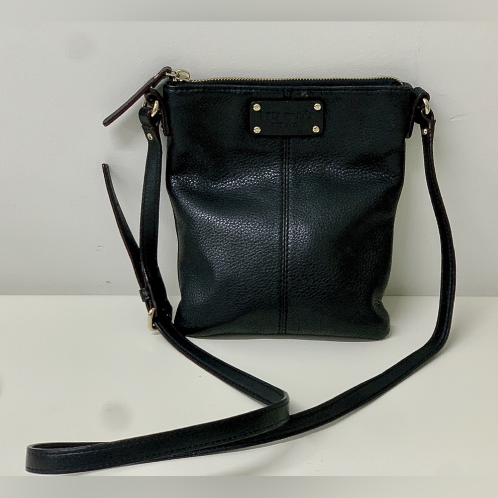 Kate Spade Black Pebbled Leather Gold Hardware Crossbody Bag